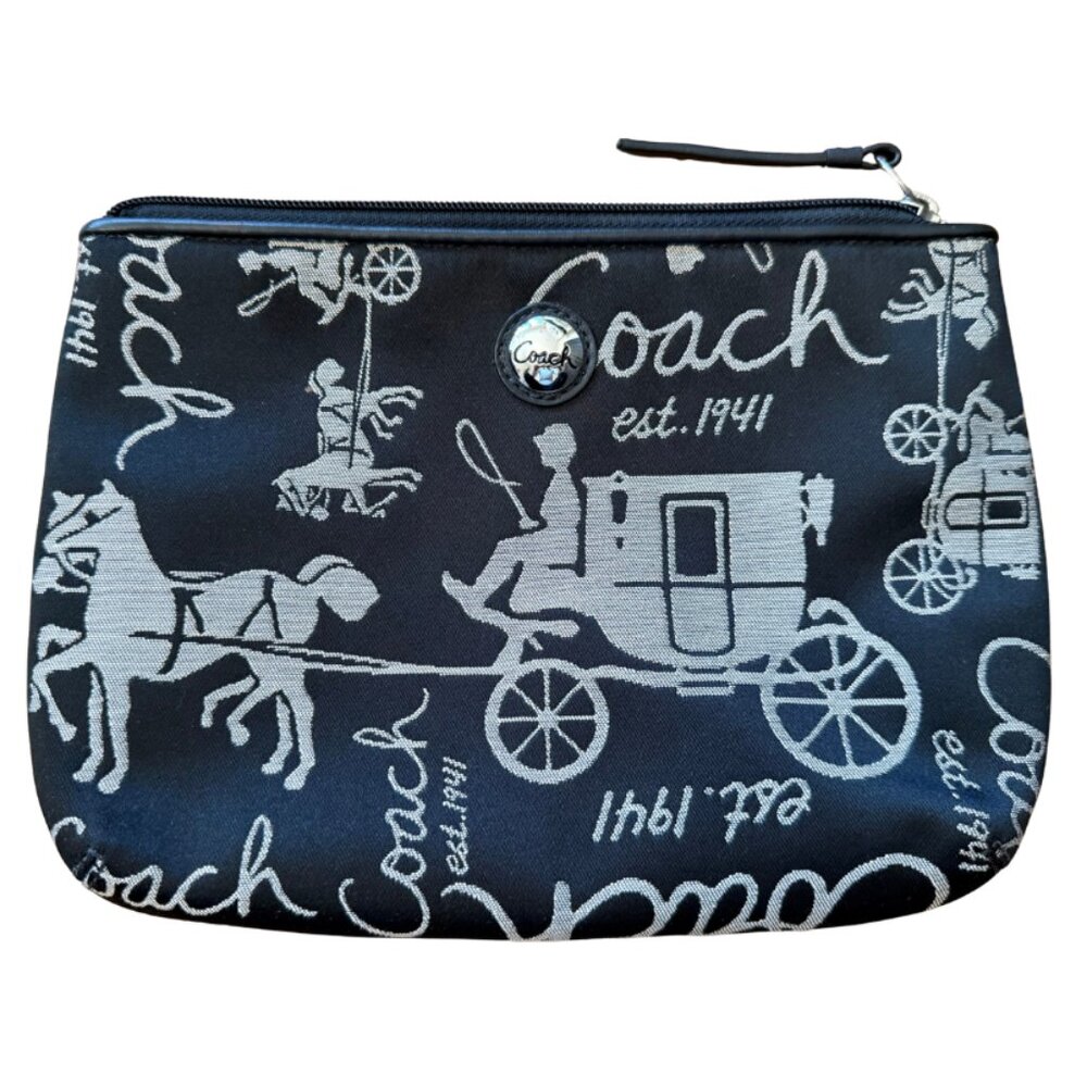 Coach Vintage Horse And Carriage F14480 Hobo Shoulder Bag & Matching Pouch Black - Picture 10 of 13